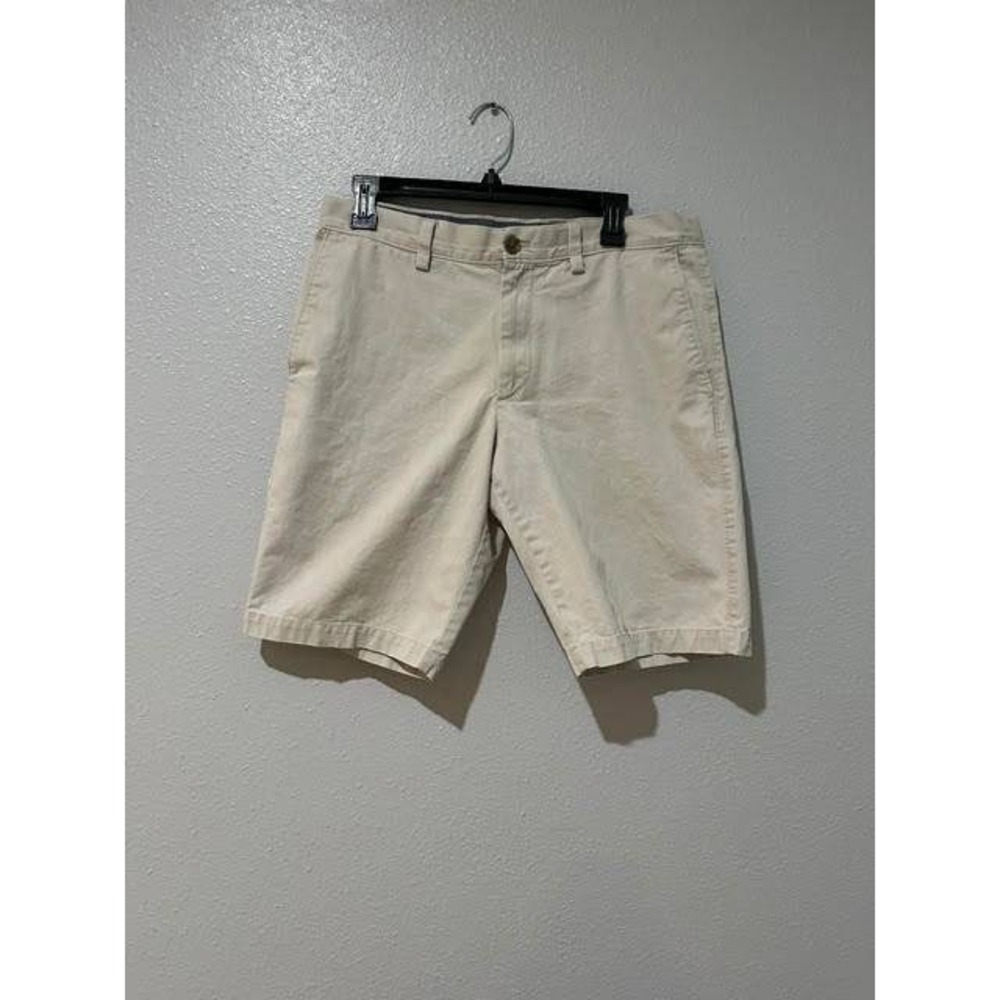 Banana Republic Aiden Slim Fit Chino Shorts Mens 32 Khaki Beige Flat Front Twill